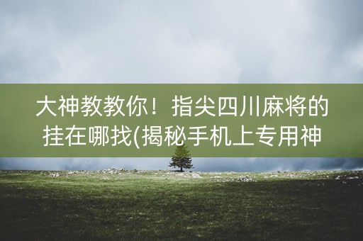 大神教教你！指尖四川麻将的挂在哪找(揭秘手机上专用神器下载)