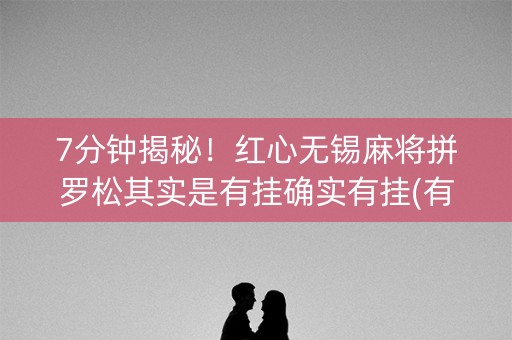 7分钟揭秘！红心无锡麻将拼罗松其实是有挂确实有挂(有挂技巧辅助器)