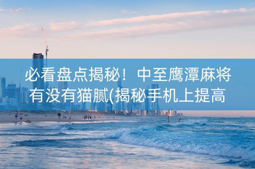 必看盘点揭秘！中至鹰潭麻将有没有猫腻(揭秘手机上提高胜率)