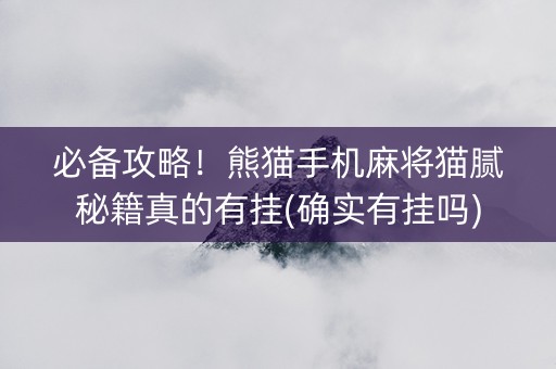 必备攻略！熊猫手机麻将猫腻秘籍真的有挂(确实有挂吗)