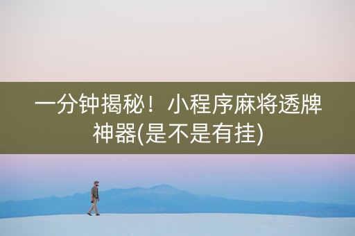 一分钟揭秘！小程序麻将透牌神器(是不是有挂)