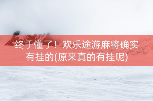 终于懂了！欢乐途游麻将确实有挂的(原来真的有挂呢)