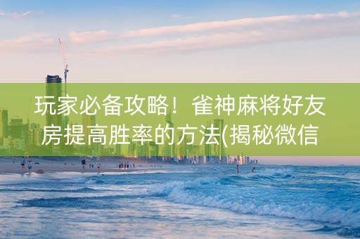 玩家必备攻略！雀神麻将好友房提高胜率的方法(揭秘微信里怎么容易赢)