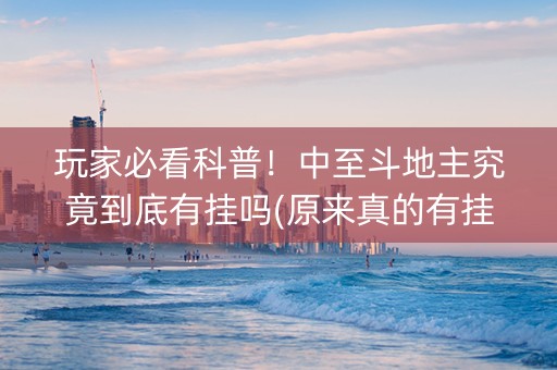 玩家必看科普！中至斗地主究竟到底有挂吗(原来真的有挂)