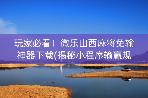 玩家必看！微乐山西麻将免输神器下载(揭秘小程序输赢规律)