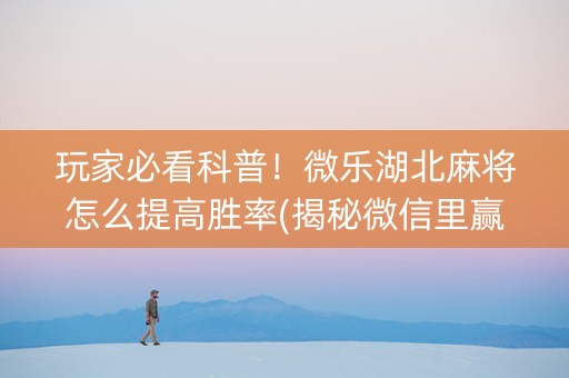 玩家必看科普！微乐湖北麻将怎么提高胜率(揭秘微信里赢的诀窍)