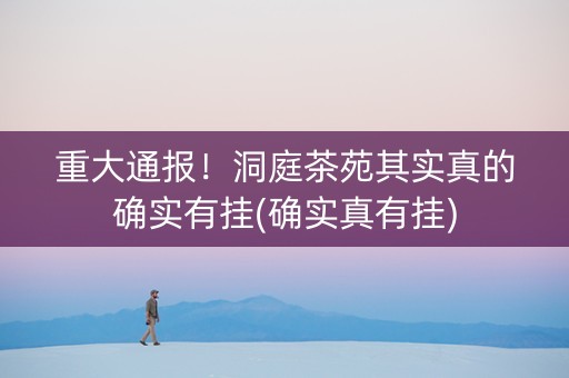 重大通报！洞庭茶苑其实真的确实有挂(确实真有挂)