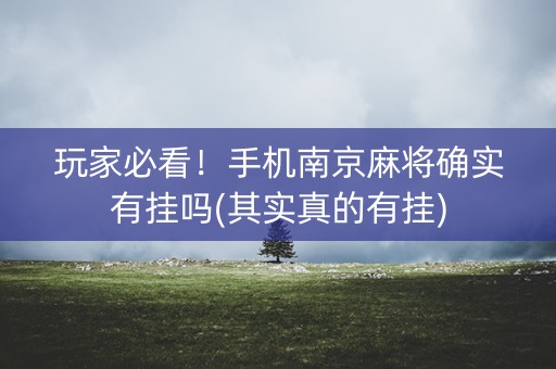 玩家必看！手机南京麻将确实有挂吗(其实真的有挂)