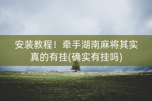 安装教程！牵手湖南麻将其实真的有挂(确实有挂吗)