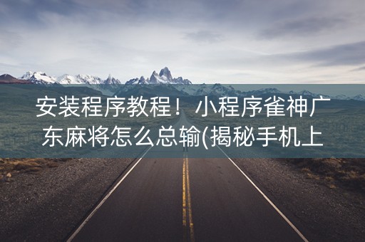 安装程序教程！小程序雀神广东麻将怎么总输(揭秘手机上赢牌的技巧)