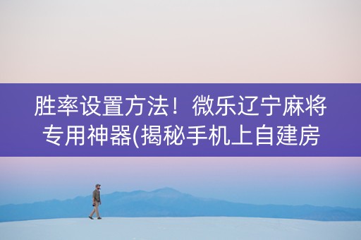 胜率设置方法！微乐辽宁麻将专用神器(揭秘手机上自建房怎么赢)