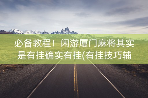必备教程！闲游厦门麻将其实是有挂确实有挂(有挂技巧辅助器)
