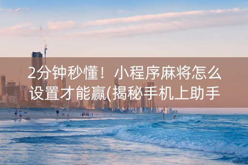 2分钟秒懂！小程序麻将怎么设置才能赢(揭秘手机上助手软件)