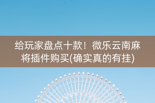 给玩家盘点十款！微乐云南麻将插件购买(确实真的有挂)
