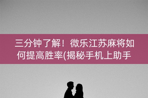 三分钟了解！微乐江苏麻将如何提高胜率(揭秘手机上助手软件)