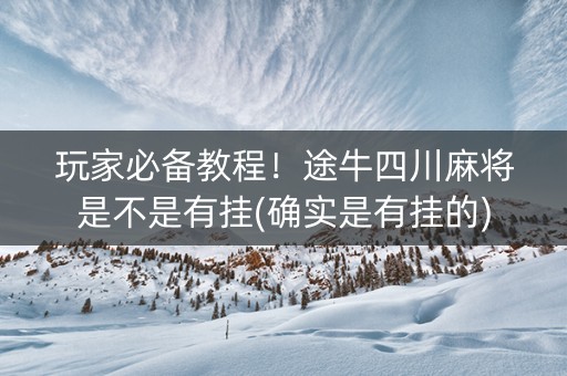 玩家必备教程！途牛四川麻将是不是有挂(确实是有挂的)