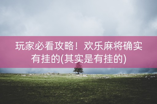 玩家必看攻略！欢乐麻将确实有挂的(其实是有挂的)