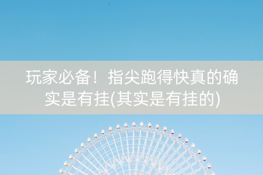 玩家必备！指尖跑得快真的确实是有挂(其实是有挂的)