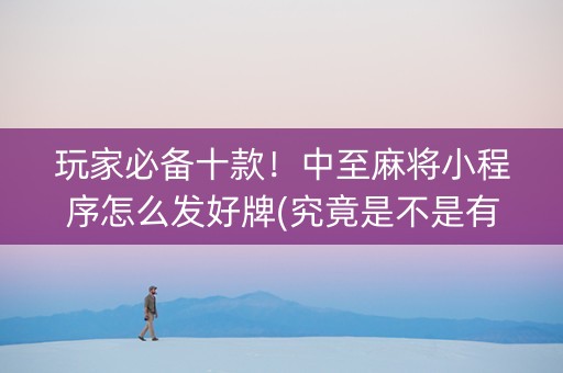 玩家必备十款！中至麻将小程序怎么发好牌(究竟是不是有挂)