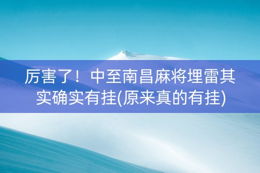 厉害了！中至南昌麻将埋雷其实确实有挂(原来真的有挂)
