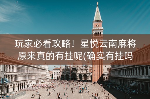 玩家必看攻略！星悦云南麻将原来真的有挂呢(确实有挂吗)