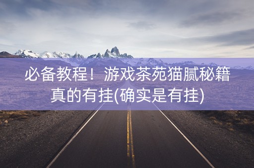 必备教程！游戏茶苑猫腻秘籍真的有挂(确实是有挂)
