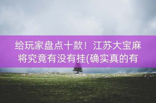 给玩家盘点十款！江苏大宝麻将究竟有没有挂(确实真的有挂)