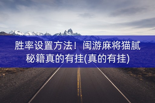 胜率设置方法！闽游麻将猫腻秘籍真的有挂(真的有挂)