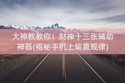 大神教教你！财神十三张辅助神器(揭秘手机上输赢规律)