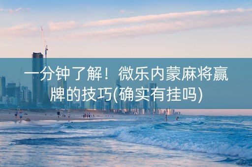 一分钟了解！微乐内蒙麻将赢牌的技巧(确实有挂吗)