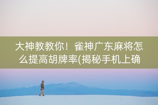 大神教教你！雀神广东麻将怎么提高胡牌率(揭秘手机上确实有猫腻)