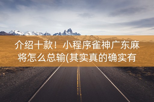 介绍十款！小程序雀神广东麻将怎么总输(其实真的确实有挂)