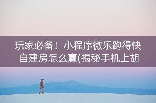 玩家必备！小程序微乐跑得快自建房怎么赢(揭秘手机上胡牌神器)