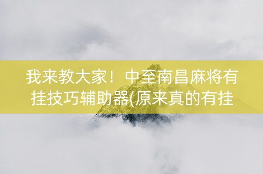 我来教大家！中至南昌麻将有挂技巧辅助器(原来真的有挂)