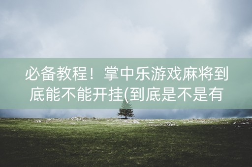 必备教程！掌中乐游戏麻将到底能不能开挂(到底是不是有挂)