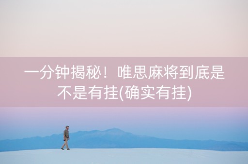 一分钟揭秘！唯思麻将到底是不是有挂(确实有挂)