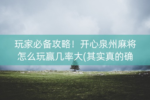 玩家必备攻略！开心泉州麻将怎么玩赢几率大(其实真的确实有挂)