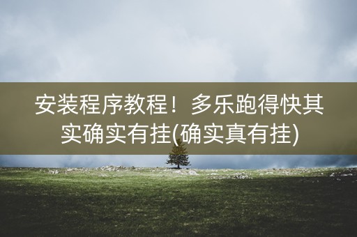 安装程序教程！多乐跑得快其实确实有挂(确实真有挂)