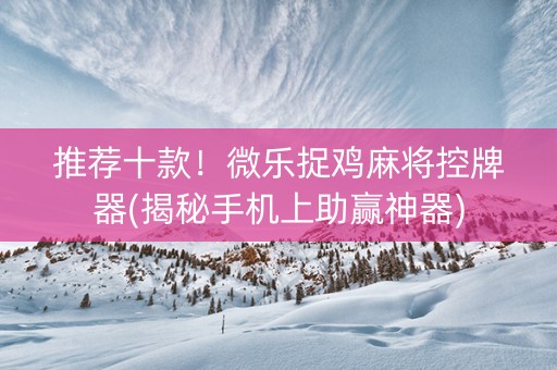 推荐十款！微乐捉鸡麻将控牌器(揭秘手机上助赢神器)