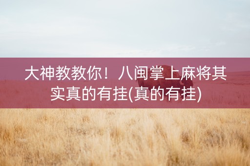 大神教教你！八闽掌上麻将其实真的有挂(真的有挂)