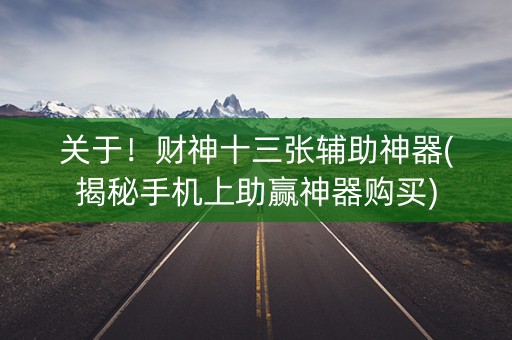 关于！财神十三张辅助神器(揭秘手机上助赢神器购买)