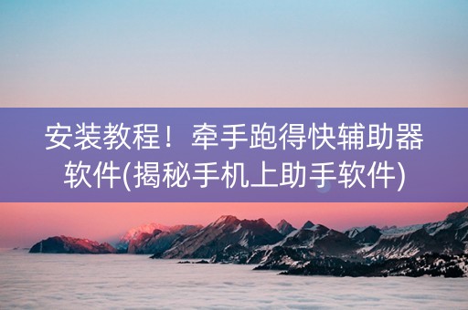 安装教程！牵手跑得快辅助器软件(揭秘手机上助手软件)