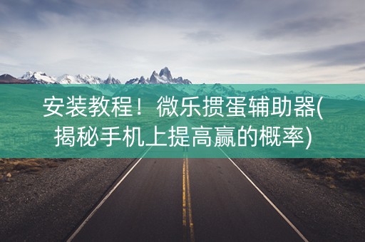 安装教程！微乐掼蛋辅助器(揭秘手机上提高赢的概率)