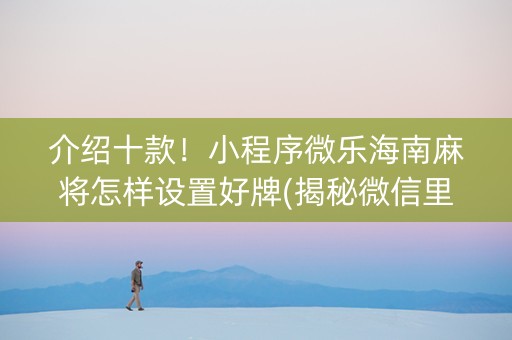 介绍十款！小程序微乐海南麻将怎样设置好牌(揭秘微信里助手软件)