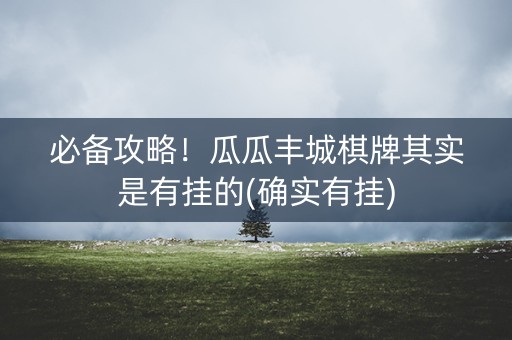 必备攻略！瓜瓜丰城棋牌其实是有挂的(确实有挂)