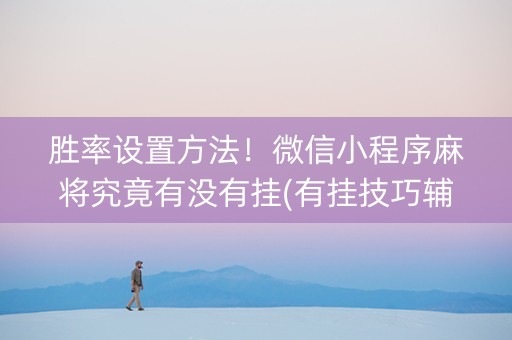 胜率设置方法！微信小程序麻将究竟有没有挂(有挂技巧辅助器)