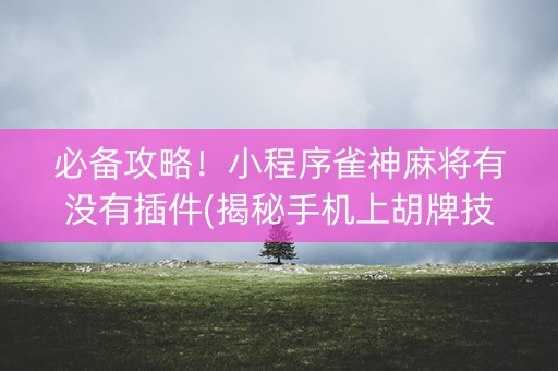 必备攻略！小程序雀神麻将有没有插件(揭秘手机上胡牌技巧)