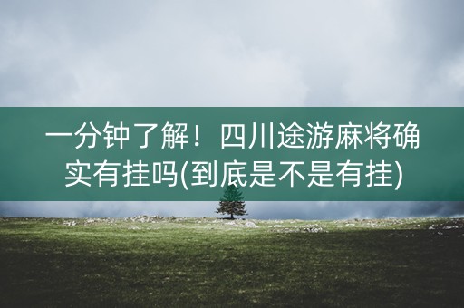 一分钟了解！四川途游麻将确实有挂吗(到底是不是有挂)
