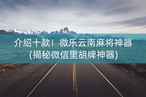 介绍十款！微乐云南麻将神器(揭秘微信里胡牌神器)