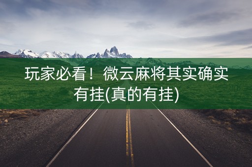 玩家必看！微云麻将其实确实有挂(真的有挂)